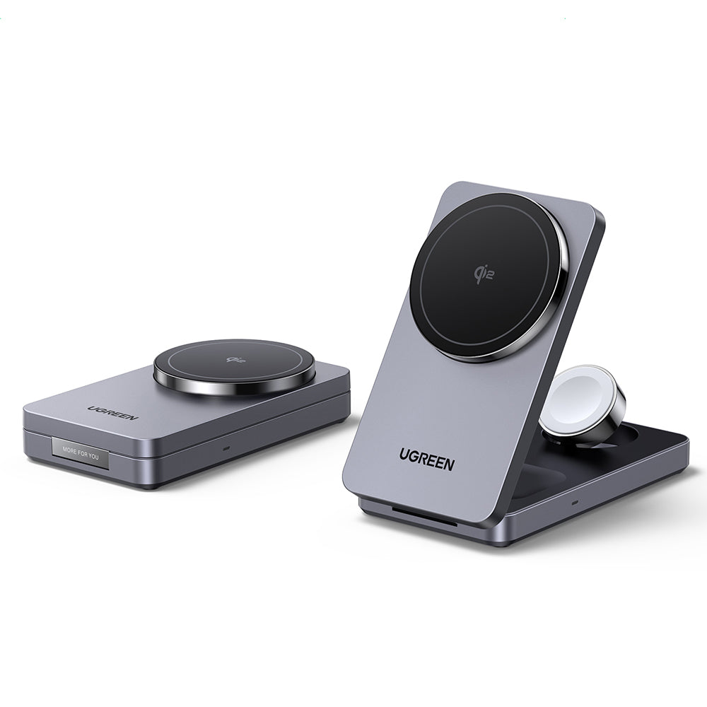 UGREEN W707 3in1 Wireless Netzladegerät, 25W, 1.67A, Grau