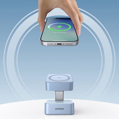 Drahtloses Netzladegerät UGREEN W752 2in1, 35W, 3A, 1 x USB-C, Blau