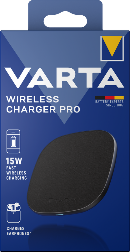 Varta Pro Wireless-Netzwerkladegerät, 15 W, 1,67 A, Schwarz