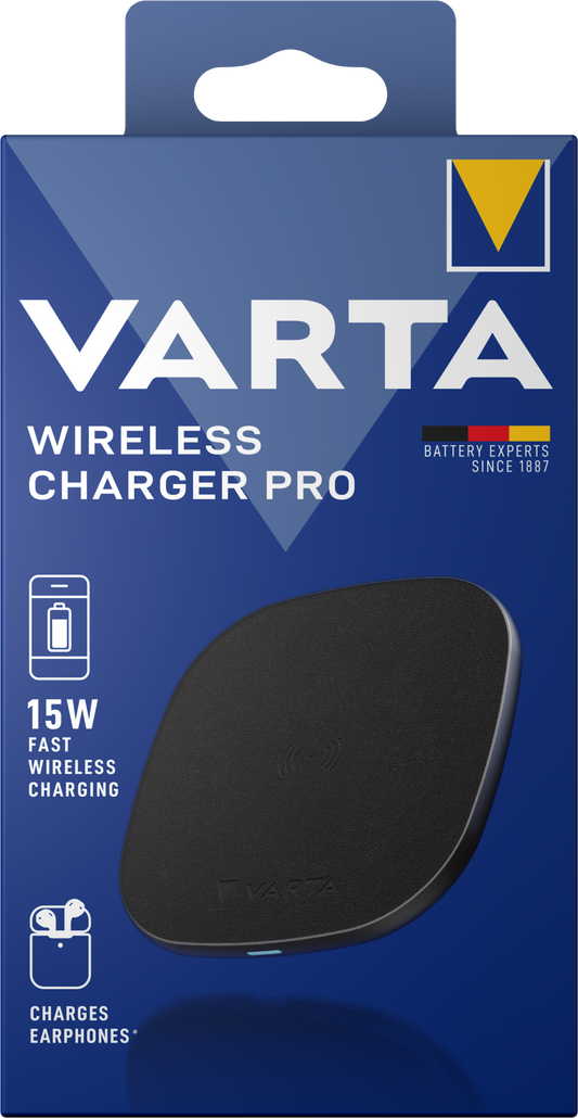 Varta Pro Wireless-Netzwerkladegerät, 15 W, 1,67 A, Schwarz