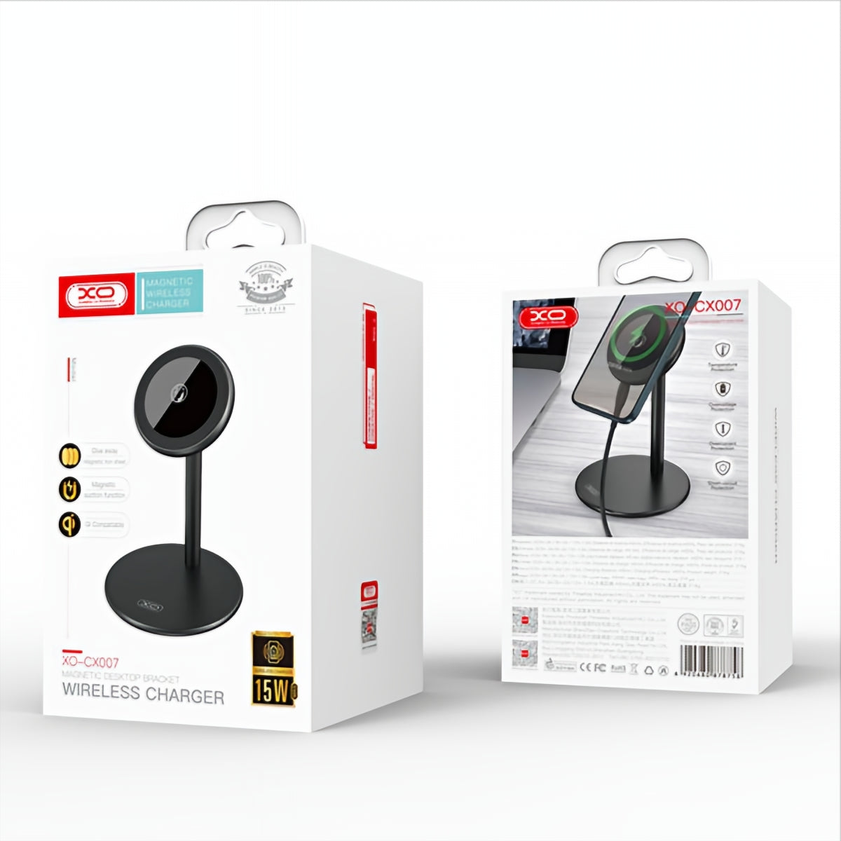 XO Design CX007 Wireless Network Charger, 15W, 1.67A, Black
