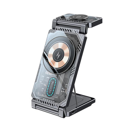 Drahtloses Netzladegerät Yesido DS25 3in1, 15W, 1.67A, Schwarz