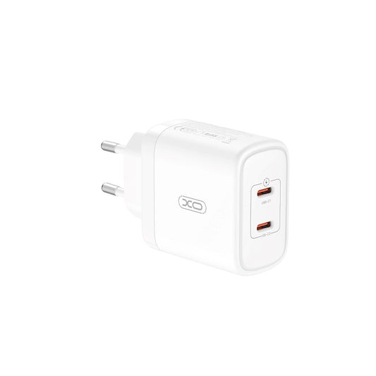 XO Design CE08 Netzwerkladegerät, 50 W, 3 A, 2 x USB-C, Weiß