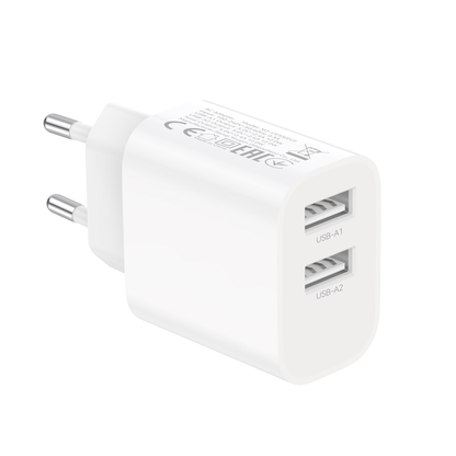 XO Design CE55 Netzladegerät, 12 W, 2,4 A, 2 x USB-A, Weiß