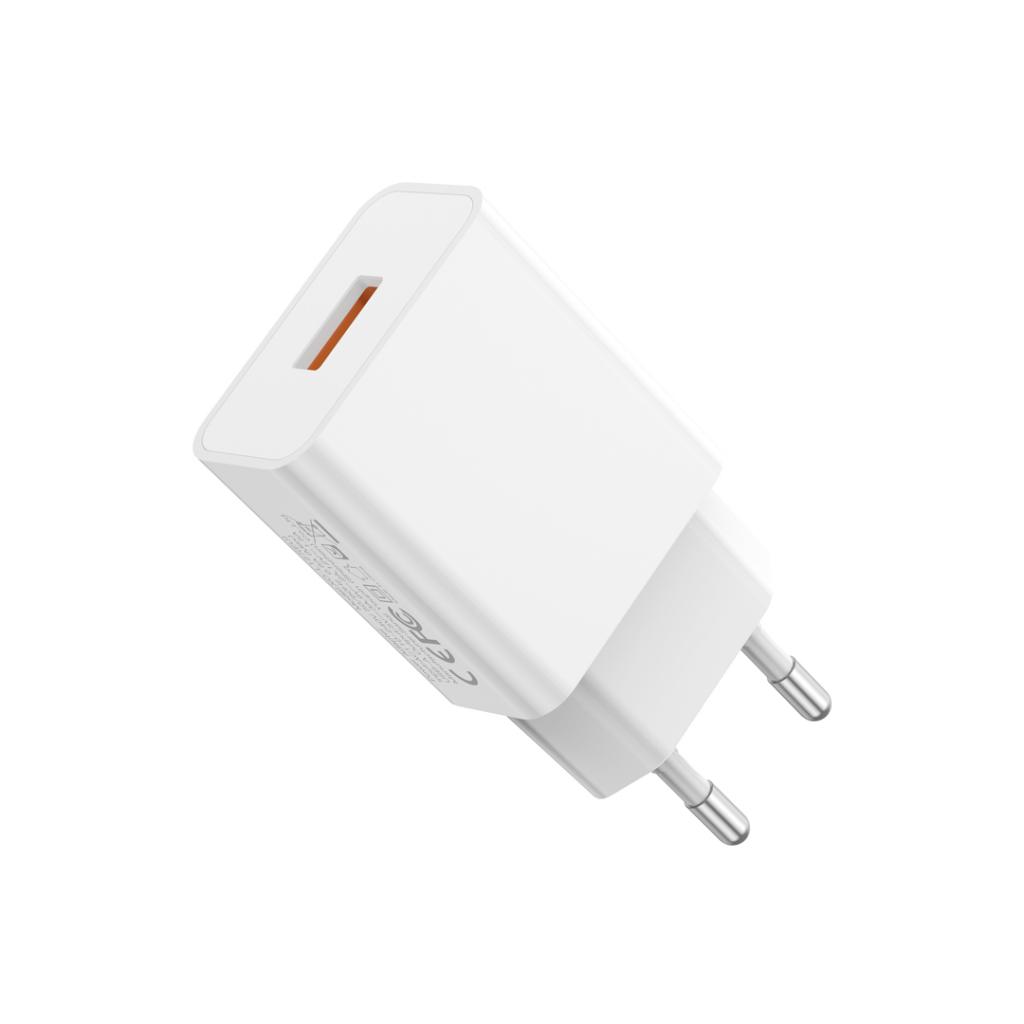 Netzladegerät XO Design L127, 18W, 3A, 1 x USB-A, Weiß