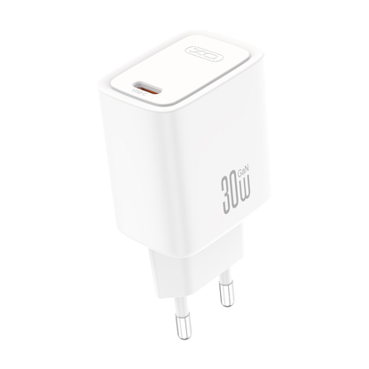 XO Design CE53 Mains Charger, 30W, 3A, 1 x USB-C, White