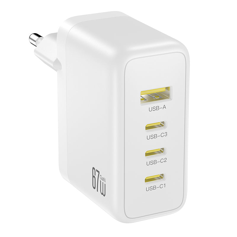 Netzteil XO Design CE39, 67W, 3A, 1 x USB-A - 3 x USB-C, Weiß