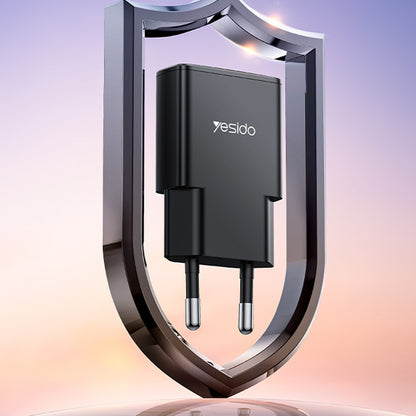 Netzladegerät Yesido YC74, 30W, 3A, 1 x USB-C, Schwarz