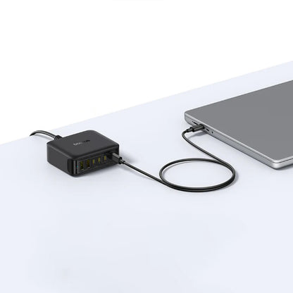 Baseus EnerFill FH21 Ladestation, 120W, 3.25A, 2 x USB-A - 4 x USB-C, Schwarz E0120T00