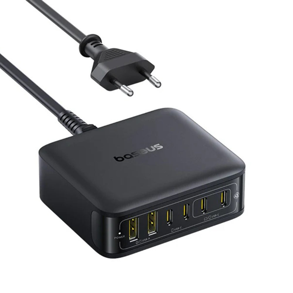 Baseus EnerFill FH21 Ladestation, 120W, 3.25A, 2 x USB-A - 4 x USB-C, Schwarz E0120T00