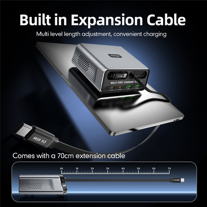 Ladestation mit USB-C-Kabel OEM WLX-60C, 130W, 2 x USB-A - 2 x USB-C, Grau
