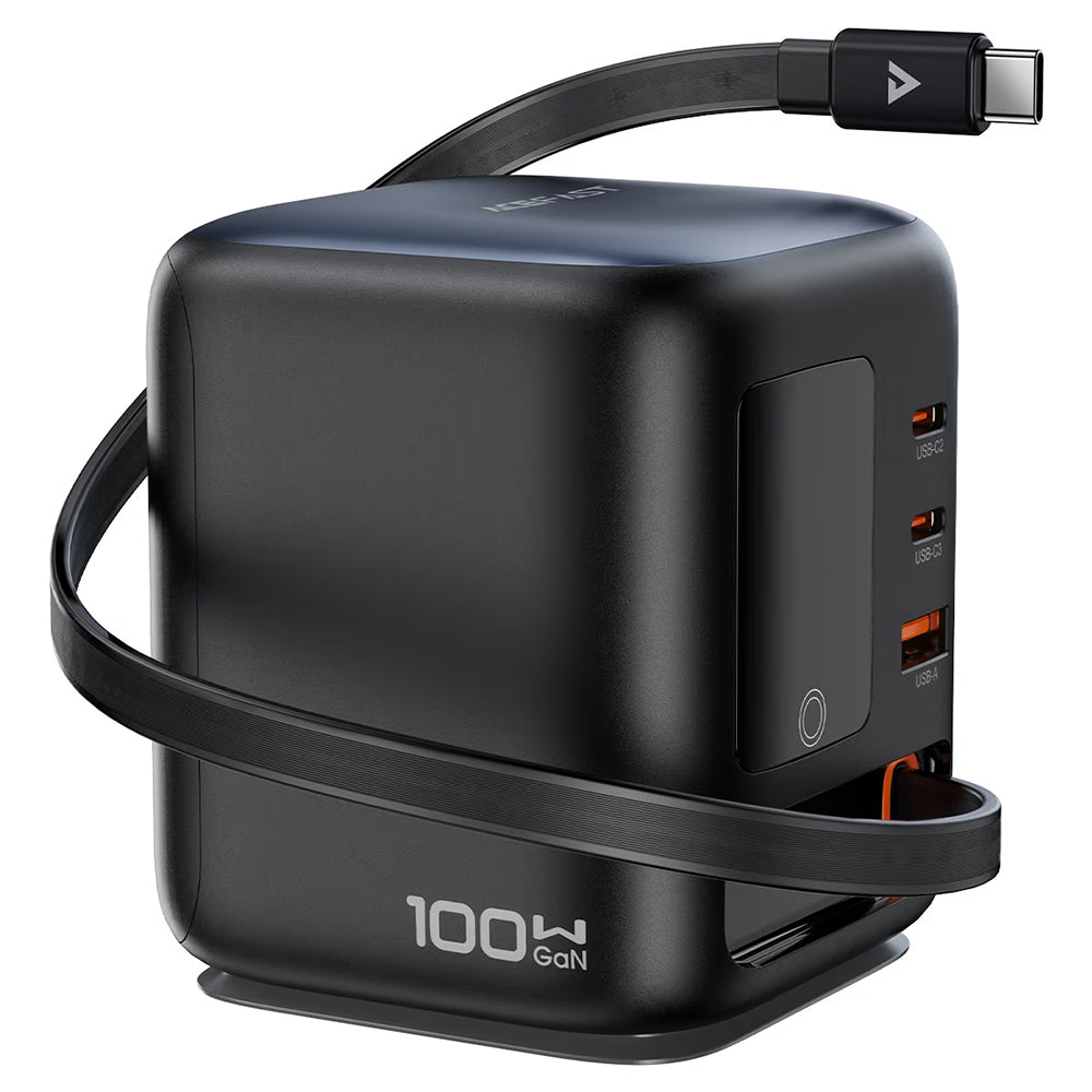 Ladestation mit USB-C-Kabel Acefast Z10, 100W, 1 x USB-A - 2 x USB-C, Schwarz