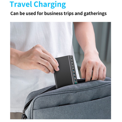 OEM Ladestation Ladegerät, 520W, 5A, 4 x USB-A - 4 x USB-C, Grau