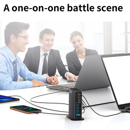 OEM Ladestation Ladegerät, 520W, 5A, 4 x USB-A - 4 x USB-C, Grau