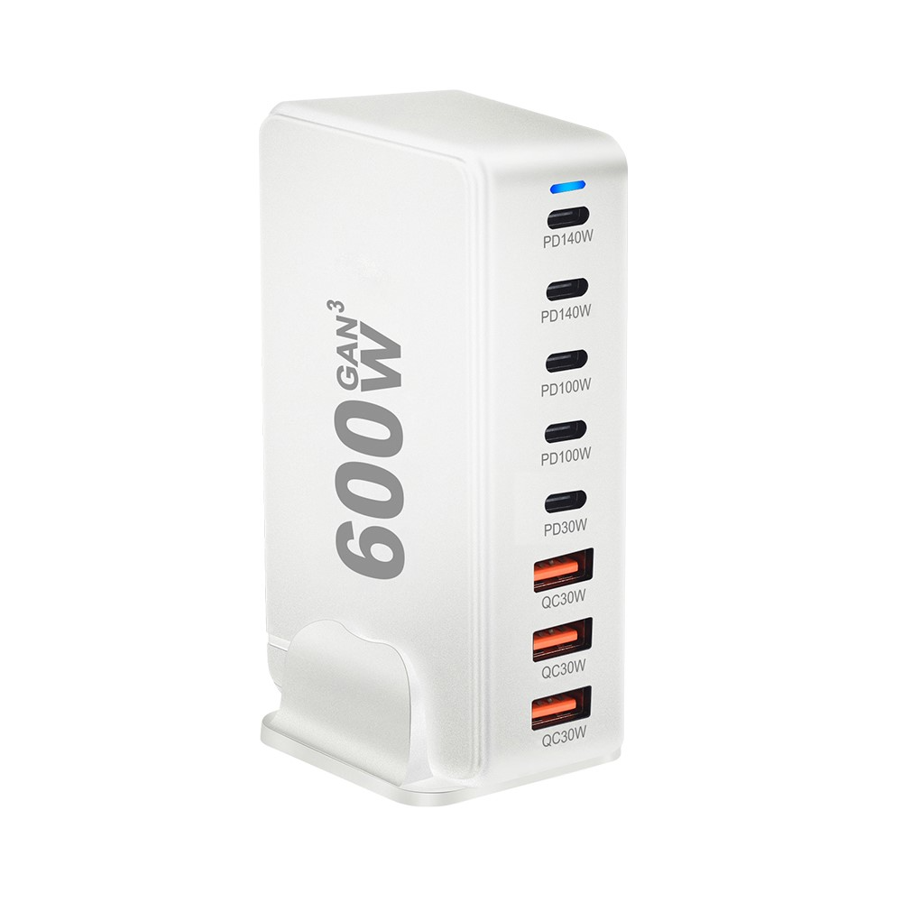 OEM Station Charger, 600W, 4 x USB-A - 4 x USB-C, White