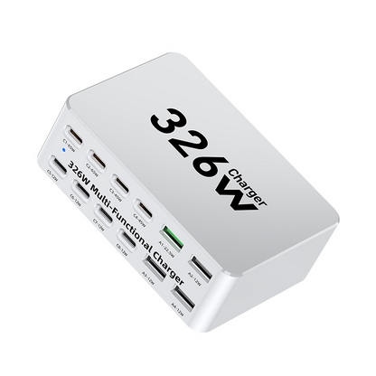 OEM-Ladestation WLX-818E, 326W, 3,25A, 4 x USB-A - 8 x USB-C, Weiß