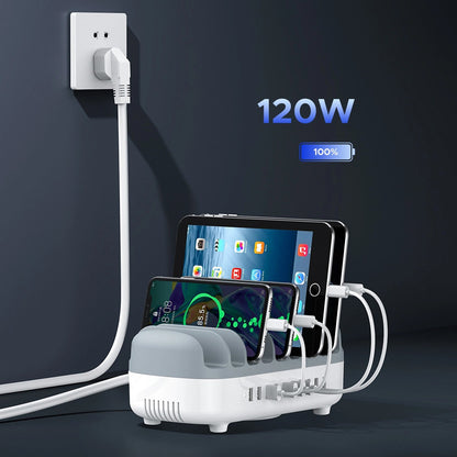 Ladestation Orico DUK-10P-V1, 120W, 2.4A, 10 x USB-A, Weiß