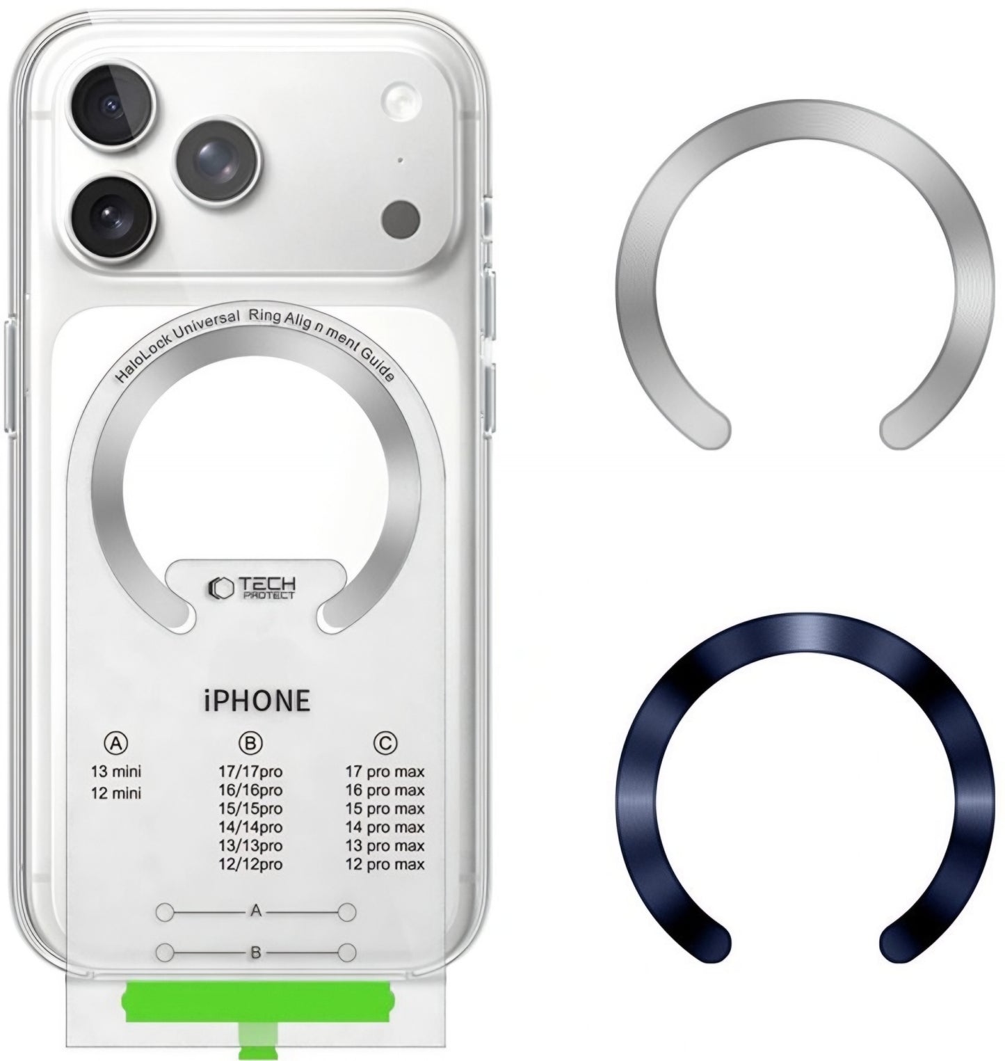 Metallsticker Tech-Protect MMP-210, Set 2 Stück, Blau Silber