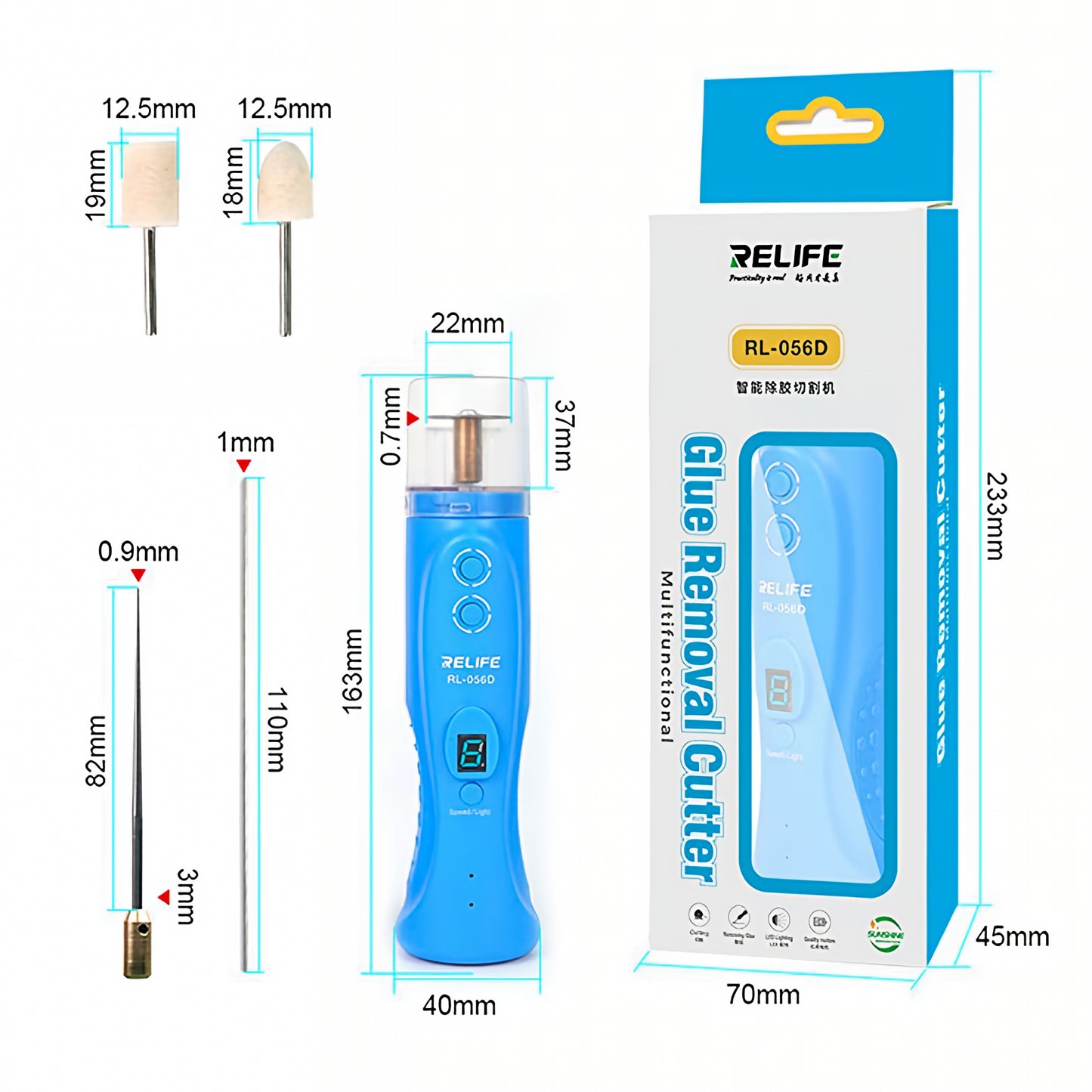 Relife RL-056D Adhesive Removal Tool, 3in1