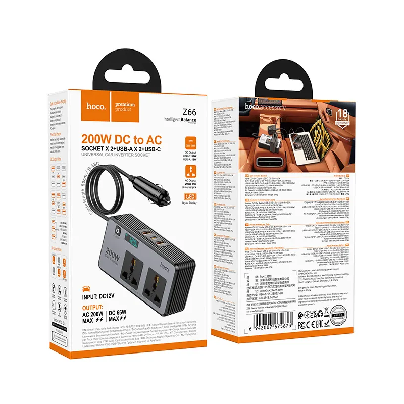 Auto-Stromrichter HOCO Z66, 200W