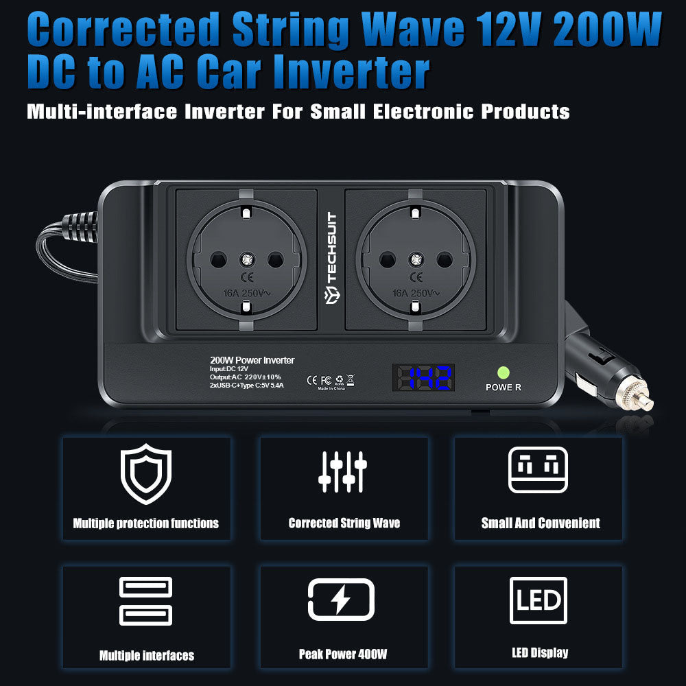 Auto-Elektroinverter Techsuit PowerDriveX, 200W