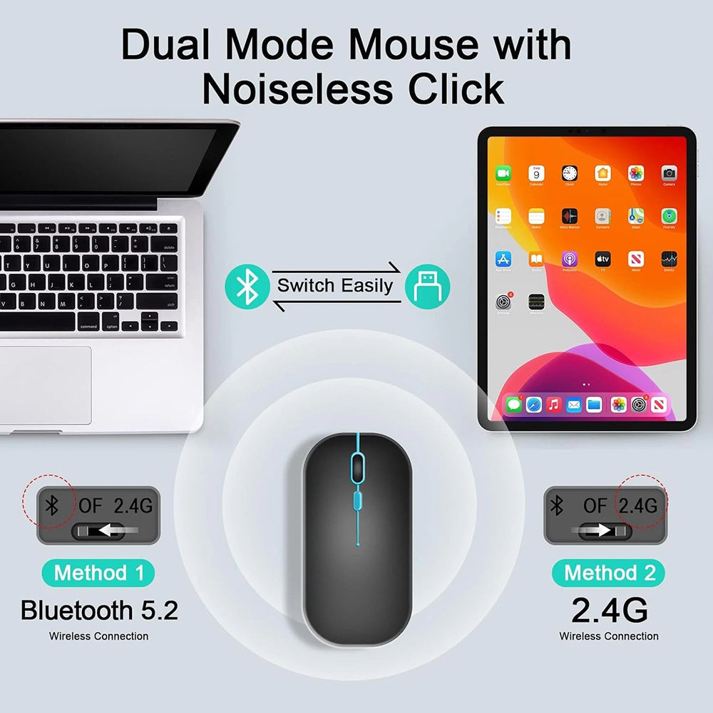Wireless Tastatur-Maus-Set Techsuit AirCombo WKM1, BT / Wi-Fi, Schwarz
