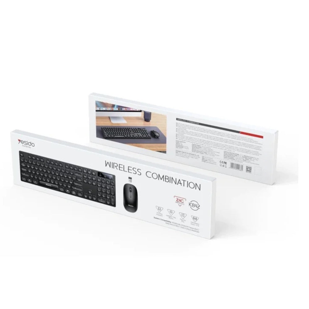Wireless Tastatur und Maus Set Yesido KB42, Schwarz