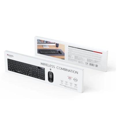 Wireless Tastatur und Maus Set Yesido KB42, Schwarz