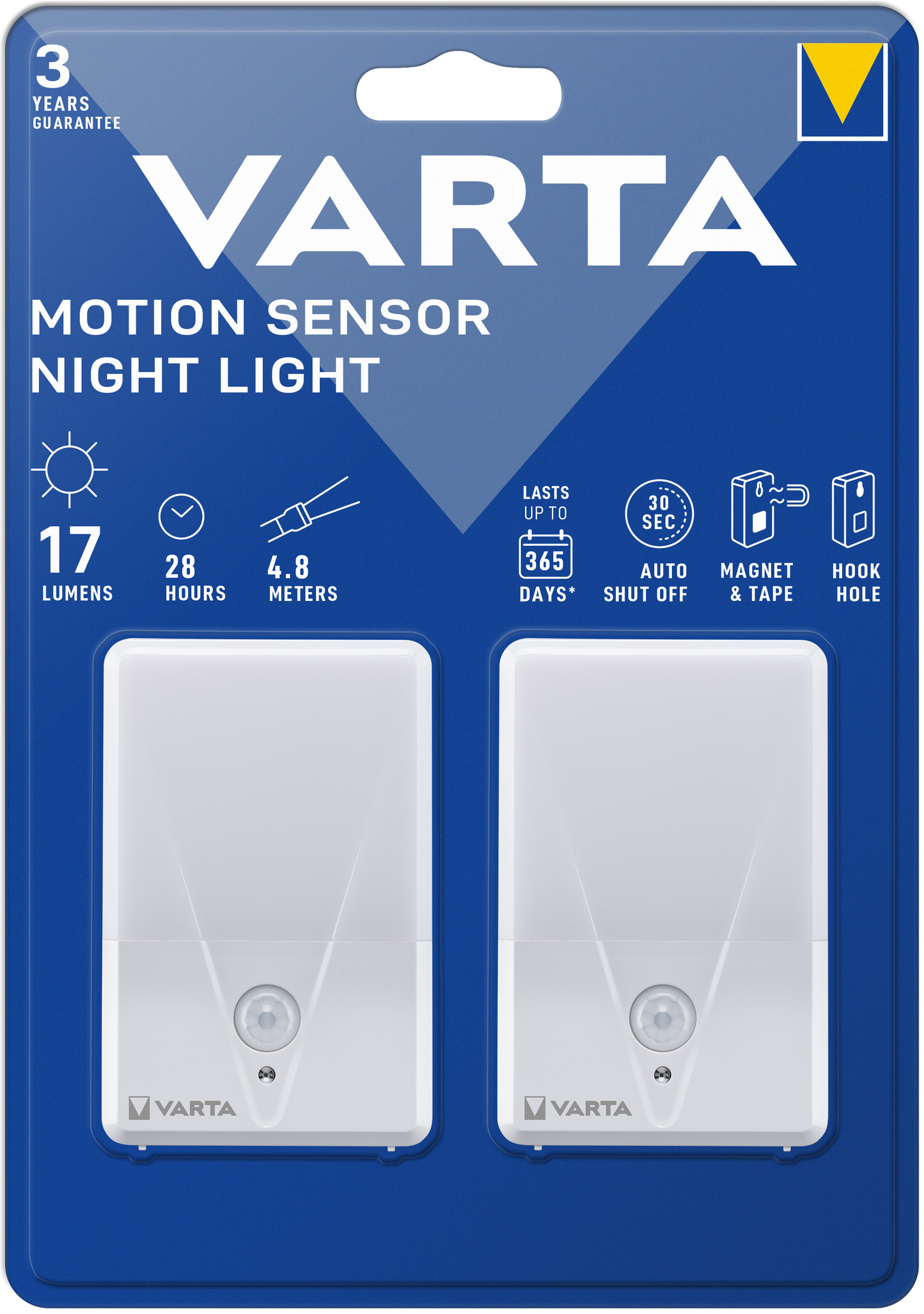 Varta Nachtlicht, mit Bewegungssensor, 17lm, 2er-Set