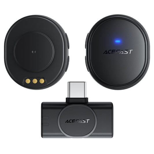 Lavaliermikrofon Acefast R3, USB-C, Set 2 Stück, Schwarz