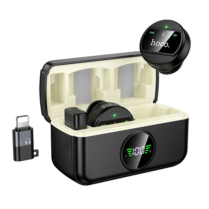 Lavaliermikrofon HOCO L22, USB-C / Lightning, Set 2 Stück, Schwarz
