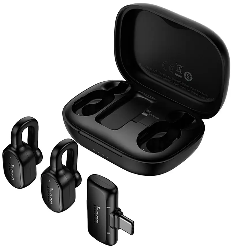 Lavaliermikrofon HOCO L27, USB-C, 2er-Set, Schwarz