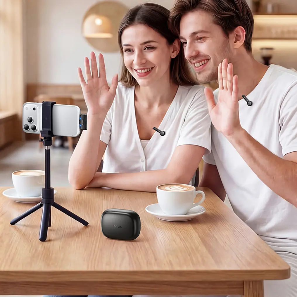 Lavaliermikrofon HOCO L27, USB-C, 2er-Set, Schwarz