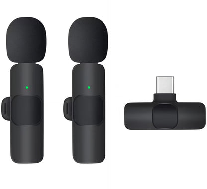 Lavaliermikrofon OEM K1, USB-C, 2er-Set, Schwarz