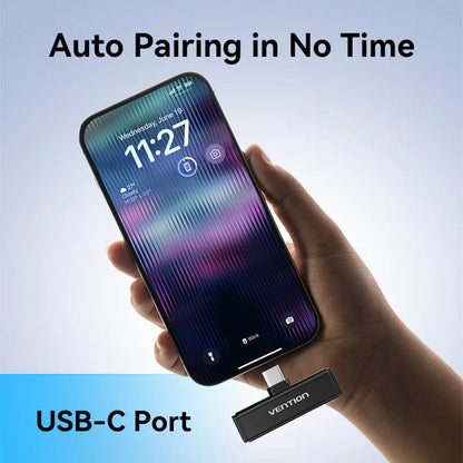 Vention Clip-On Lavalier, USB-C, Set 2 Stück, Schwarz