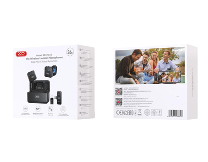 Lavaliermikrofon XO Design MC15 Dual, USB-C / Lightning, 2er-Set, Schwarz