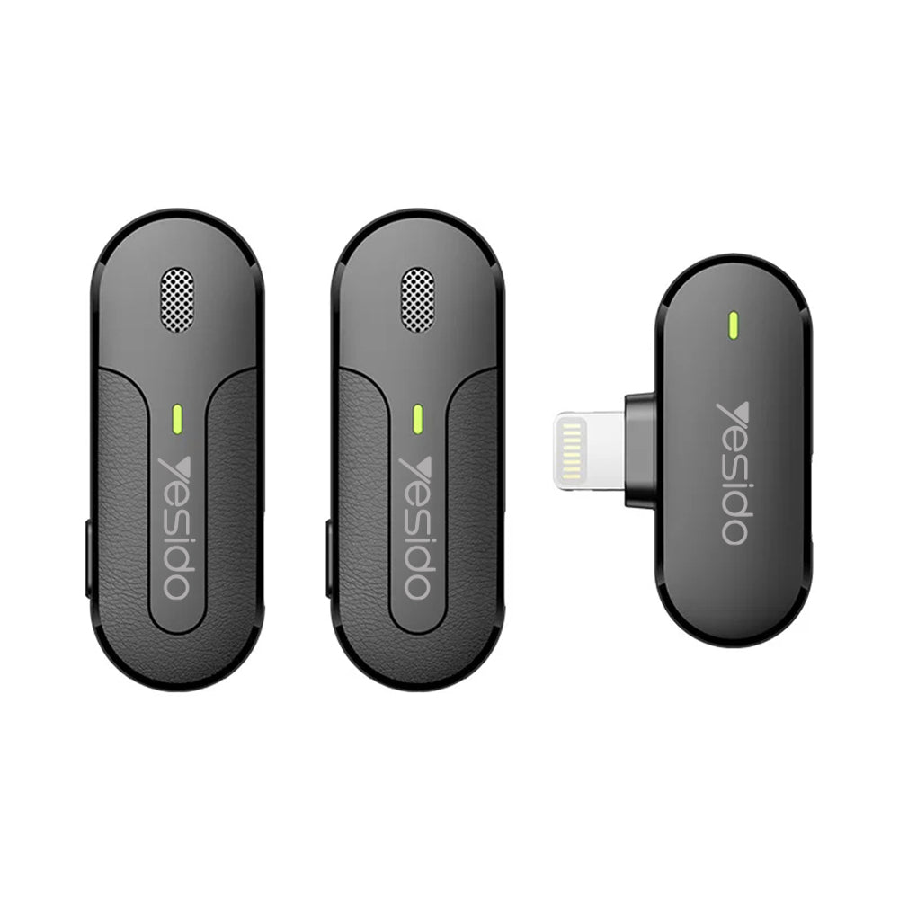 Lavaliermikrofon Yesido KR16, Lightning, Set 2 Stück, Schwarz