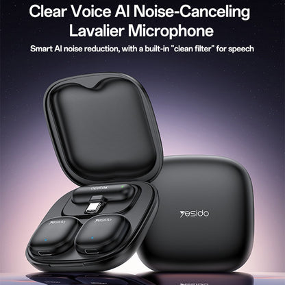 Lavaliermikrofon Yesido KR21, USB-C, Set 2 Stück, Schwarz