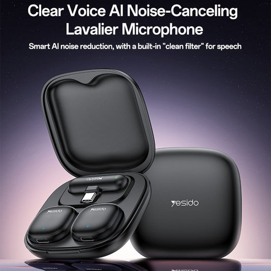 Yesido KR21 Lavalier, USB-C, Set of 2 pieces, Black