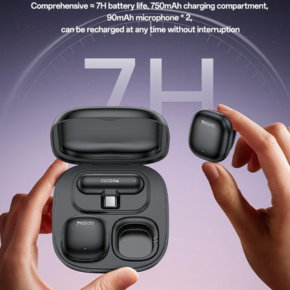 Lavaliermikrofon Yesido KR21, USB-C, Set 2 Stück, Schwarz