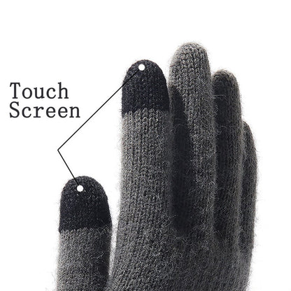 Techsuit ST0013 Winter-Touchscreen-Handschuhe für Herren, Größe 22cm, Grau