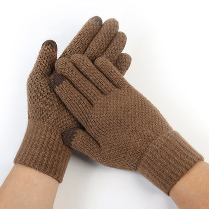 Techsuit Herren Winter-Touchscreen-Handschuhe ST0013, Größe 22cm, Braun