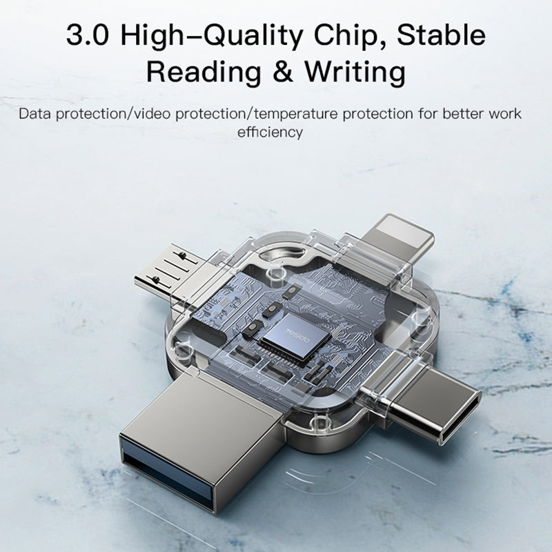 Externer Speicher USB-A 3.0 / Lightning / USB-C / microUSB Yesido FL15, 128Gb