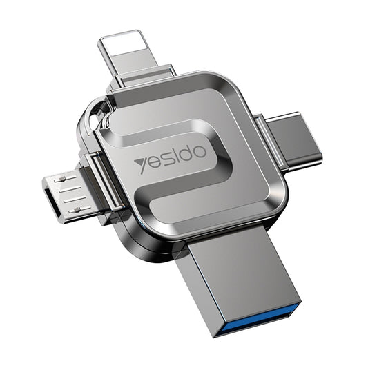 Externer Speicher USB-A 3.0 / Lightning / USB-C / microUSB Yesido FL15, 64Gb