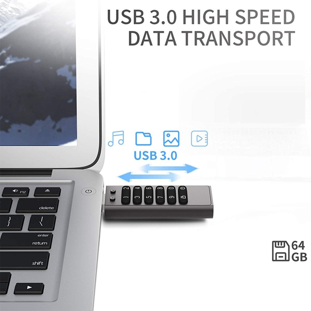 Externe Speicher USB-A 3.0 OEM XC002 KeySecure, 64Gb