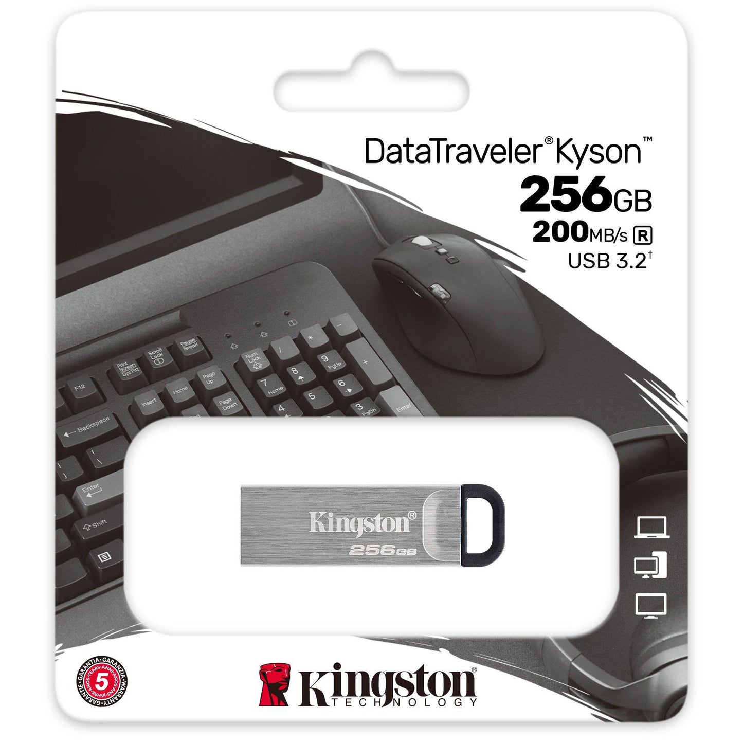 Externer Speicher USB-A 3.2 Kingston DT Kyson, 256 GB DTKN/256 GB