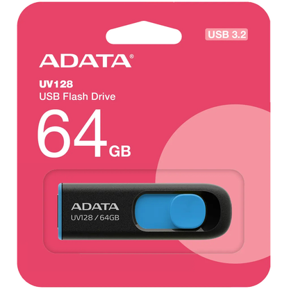 Externer Speicher USB-A 3.2 Adata UV128, 64 GB AUV128-64G-RBE