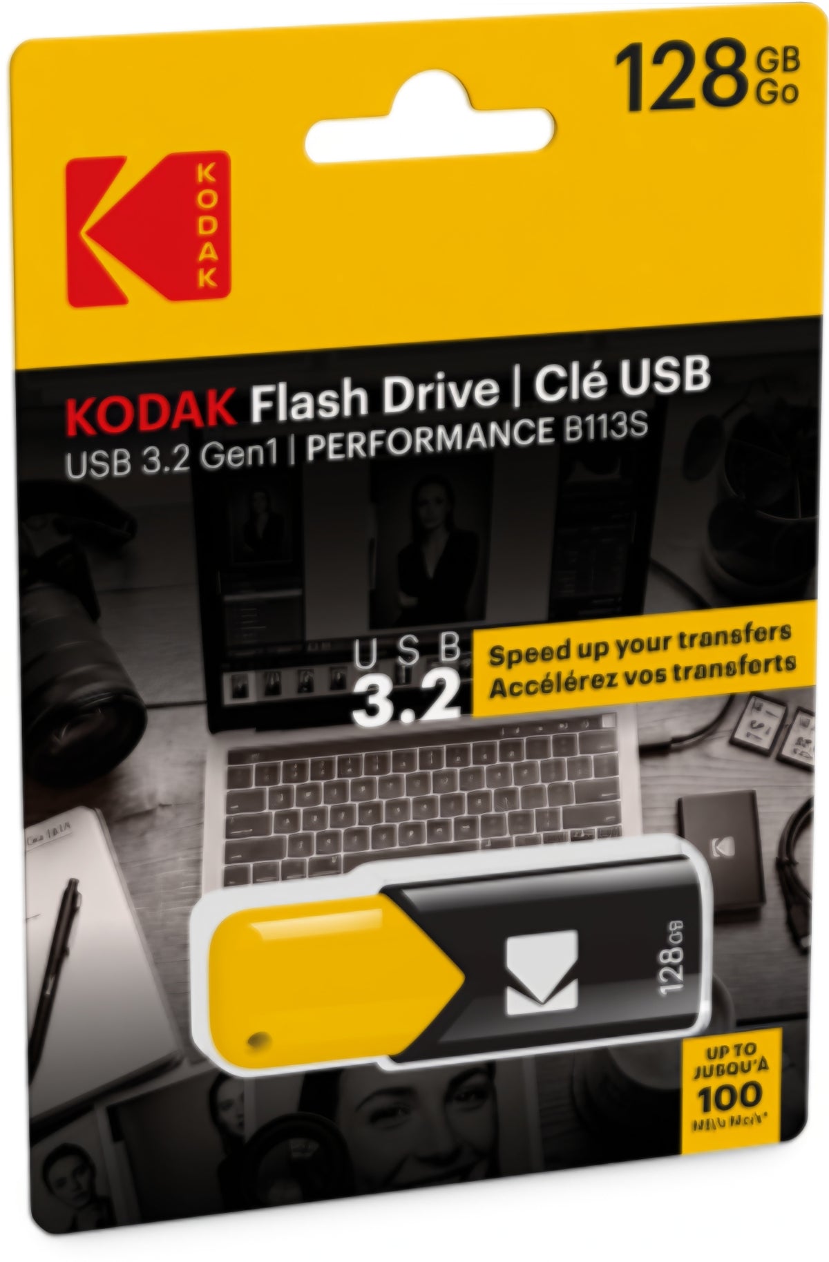 Externer Speicher USB-A 3.2 Kodak B110S Click Easy, 128Gb EKMMD128GB113S