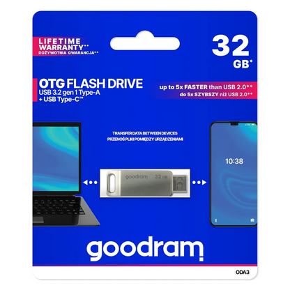 External Memory USB-A 3.2 / USB-C GoodRam ODA3, 32Gb