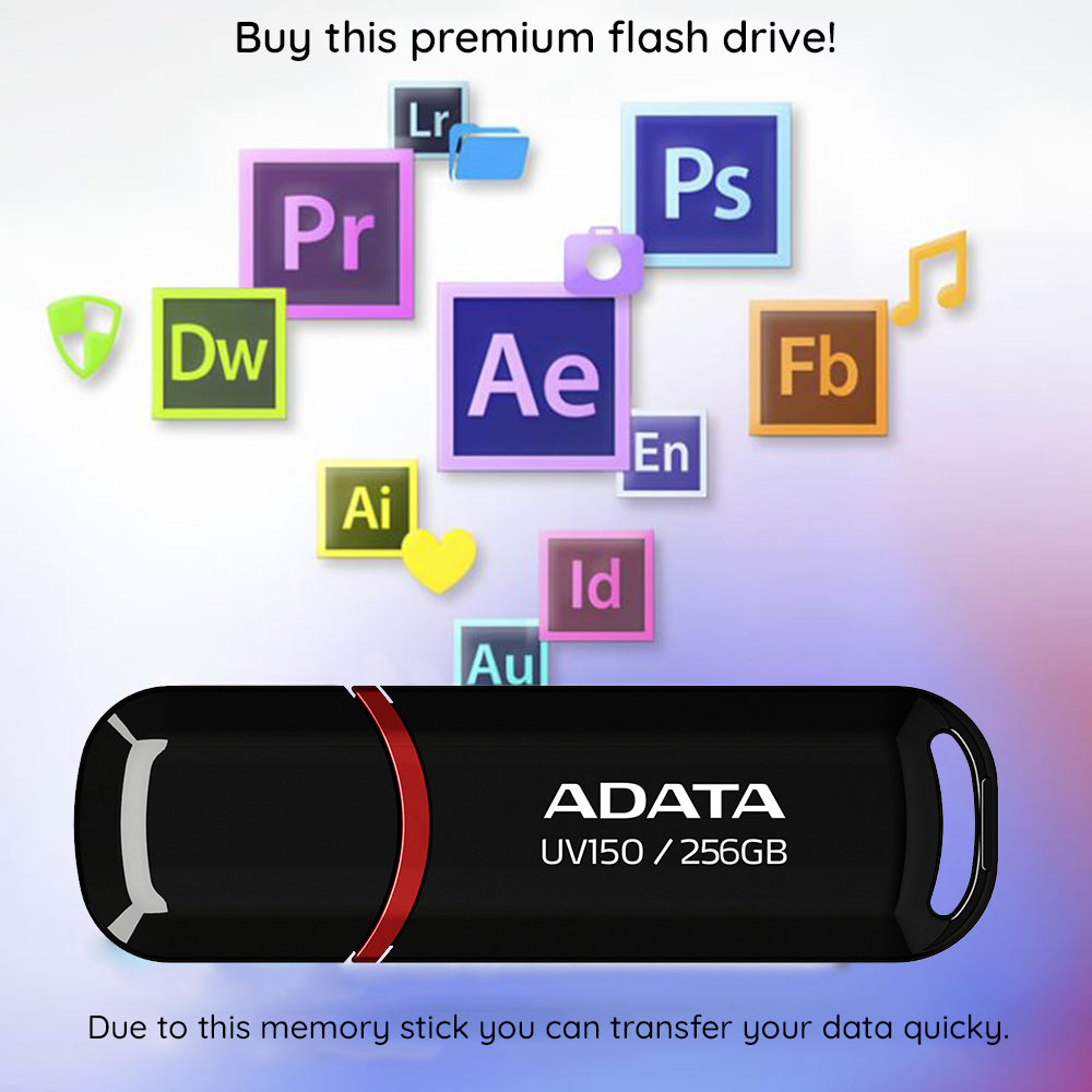 Externer USB-A-3.2-Speicher Adata UV150, 64 GB AUV150-64G-RBK